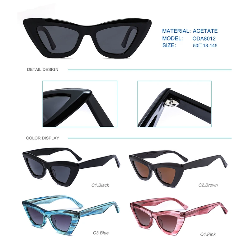 high quality new model custom logo acetate sunglasses